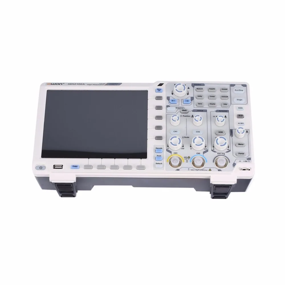 OWON XDS2102A 2 Каналы Глубокая память ЖК-дисплей Дисплей цифровой запоминающий осциллограф, осциллоскоп измеритель диапазона 100 МГц 1GSa/s