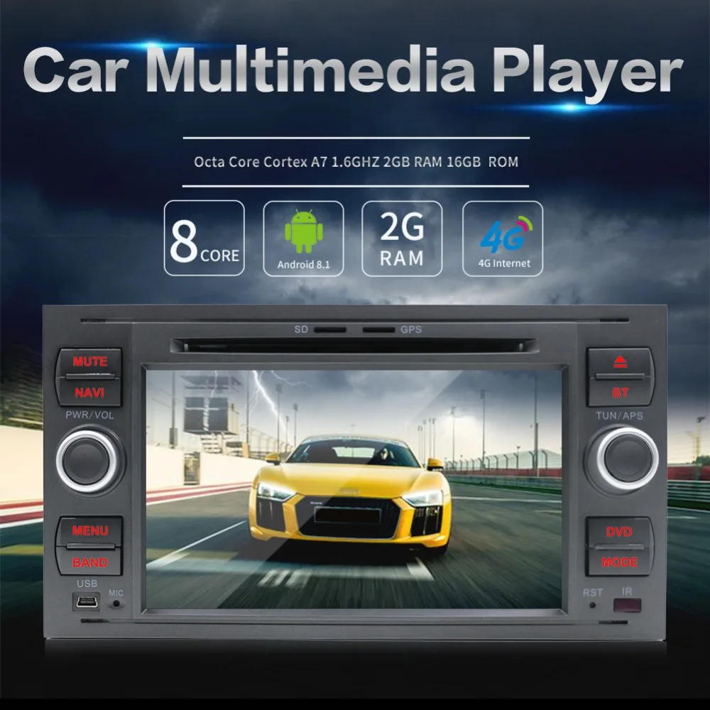 Flash Deal 32G 2 Din Android 9.0 Octa 8 Core Car DVD Player GPS Navigation WIFI 4G for FORD S-Max Kuga Fusion Transit Fiesta Focus Camera 4