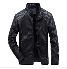 Горячее качество, осенняя и зимняя мужская кожаная куртка, теплое бархатное пальто, мужская куртка для отдыха, мотоциклетная ветрозащитная куртка из искусственной кожи