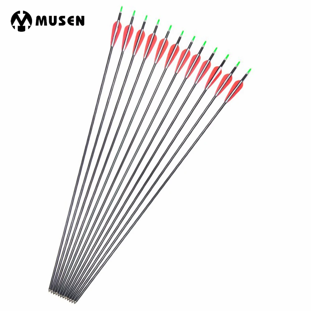 6/12/24pcs 31" Aluminum Arrows with Plastic Feather for 40 70lbs