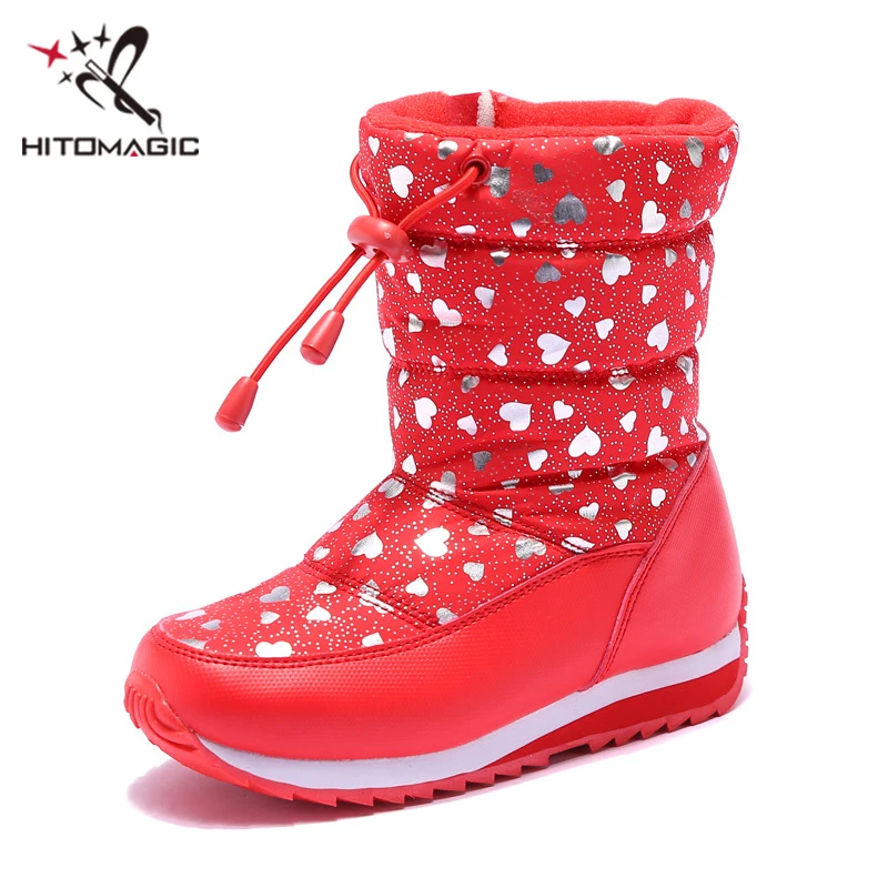HITOMAGIC Rubber Boots For Girls Boots With Fur For Snow Felt Winter