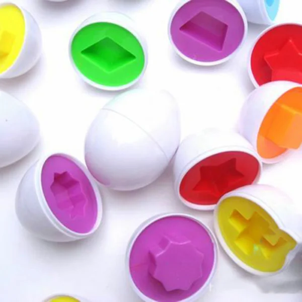 6Pcs/Set Baby Educational Toys Paired Eggs Baby gashapon Twisted Egg Toy Identify Color & Shape