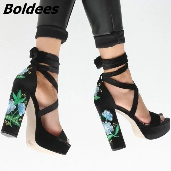 Peep Toe Block Heel Sandals Classy 