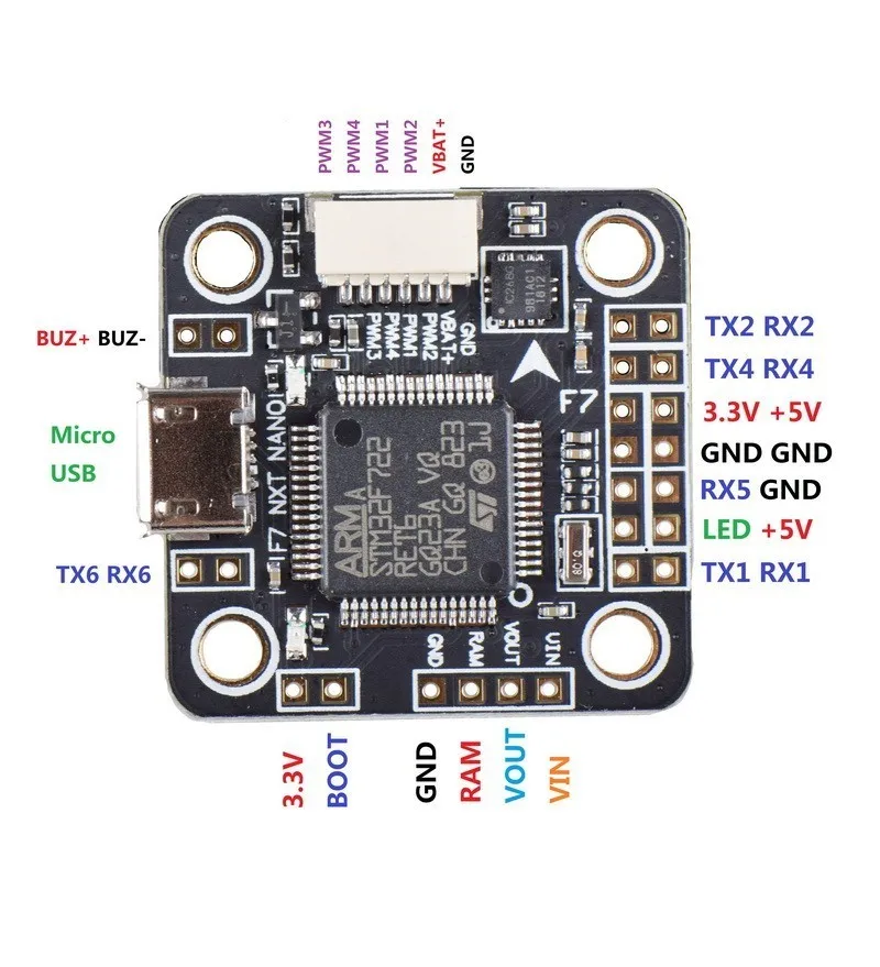 F7 NXT NANO Контроллер полета w/ICM20608 32K интегрированный OSD 5V 3A BEC 20x20mm для RC гоночный Дрон Квадрокоптер поддержка