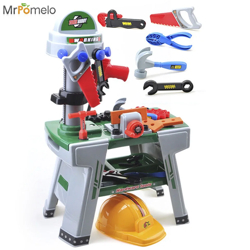MrPomelo Pretend Play Power Tool Combo Toy Set Includes Real Working