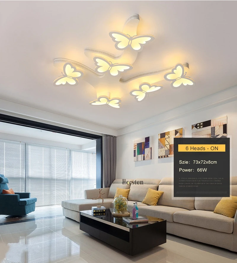 Modern LED Chandelier For Living Room Bedroom Home AC110-240V Butterfly Led Ceiling Chandelier Lamp Brightness Dimmable (7)