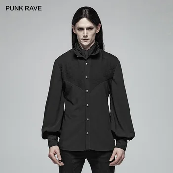 

PUNK RAVE Men's Gothic Daily Wear Lantern Long Sleeves Blouse Steampunk Retro Party Shirt Casual Men Wedding Dress Shirt
