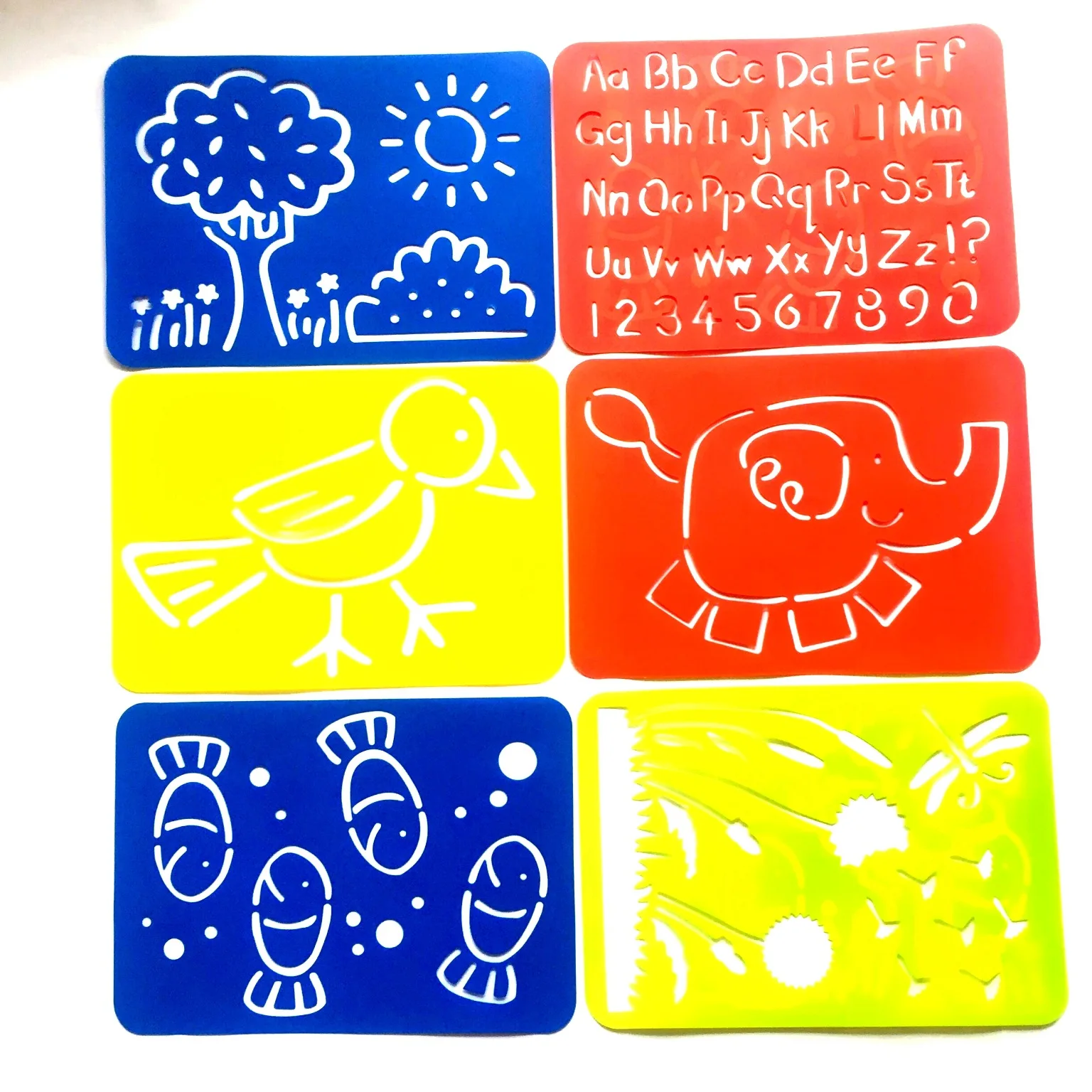 

6pcs/set A4 Big Size Wall Painting Stencil for posters Signs Cartoon Alphabets Numbers Drawing Tool Kit Kids Toy Welcome Custom