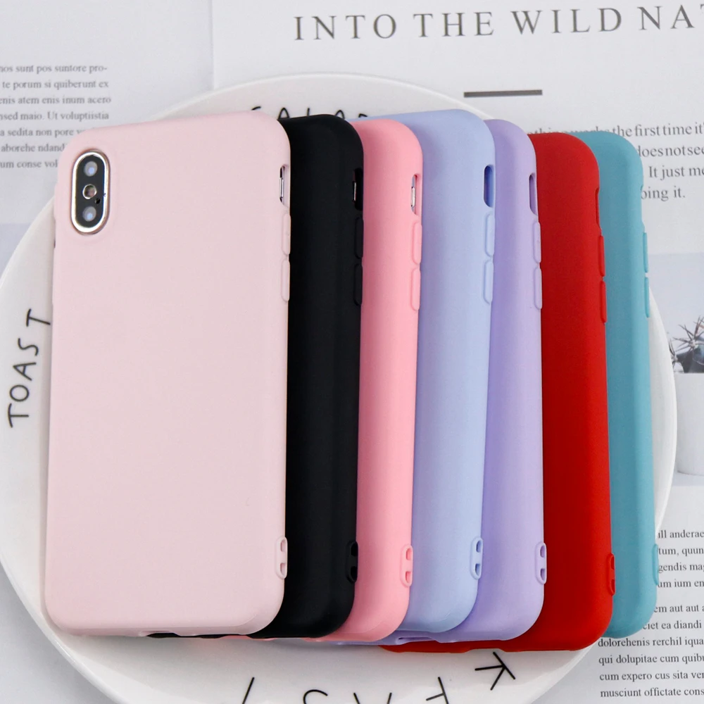 Original candy color soft tpu Matte silicon cases For iphone X case TPU cover shockproof Anti
