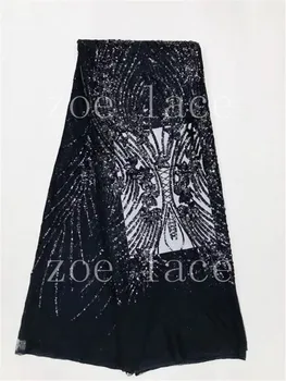 

Zoe lace f68# new 8 colors sequin fabric embroidery best quality 5yards stock tulle mesh for sawing bridal /party/night dress