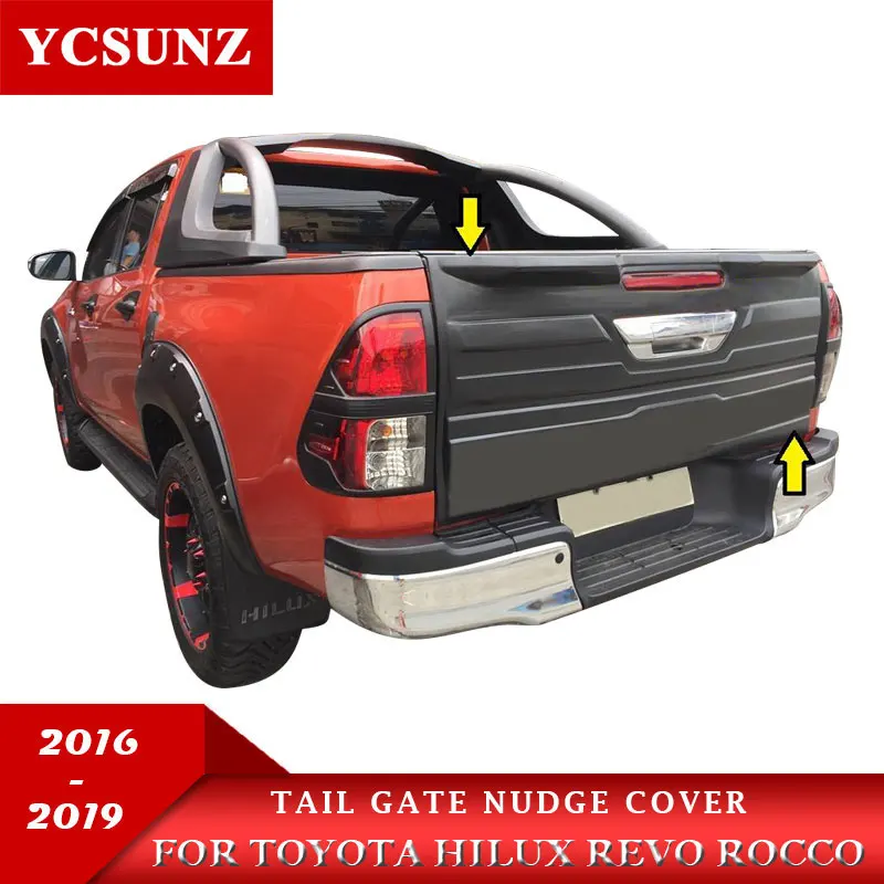  Tail Gate Dudge Cover For Toyota Hilux SR5 2016 2017 2018 2019 Matte Black Color ABS