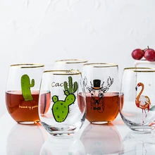 Высокое качество Фламинго кошка кактус узор печатных стекло чашки дома посуда для напитков вода вино пиво питьевой стекло