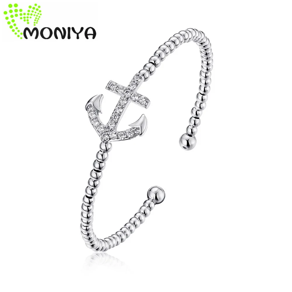 Moniya Trendy Steel Color/ Rose Gold Color Alloy open cuff bangle For Women Girls Friends Gift HKH536 | Украшения и аксессуары