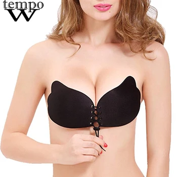 WTEMPO Women Sexy Deep Strapless Silicone Push Up Bras