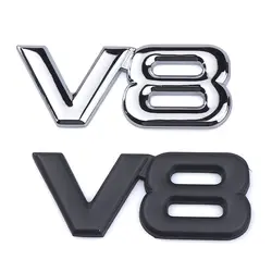 Авто металлического сплава 3D V8 логотип двигателя багажник сзади Автомобильная табличка с надписью Chrome V8 сбоку эмблема на крыло Стикеры