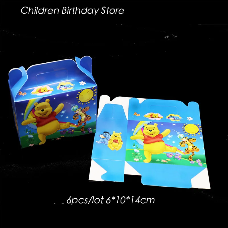 

6pcs/lot Winnie the Pooh candy boxes Winnie the Pooh birthday party decorations baby shower Winnie the Pooh party supplies