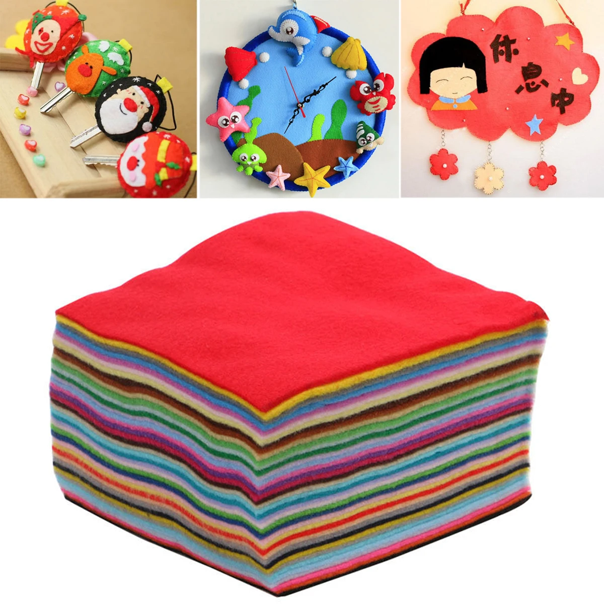 40pcs Multicolor Soft Felt Sheets Mayitr DIY Craft Polyester Fabric For