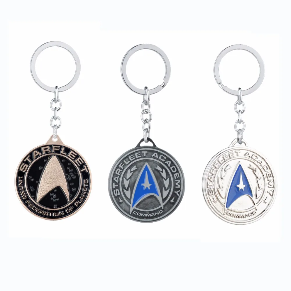 

Fashion Movie Star Trek Trinket Keychain Starfleet Startrek Key Chain Ring Xmas Gift For Men Key Chain Jewelry Key Holder