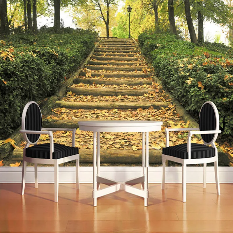 Custom-3D-Photo-Wallpaper-Modern-Forest-Park-Staircase-Ladder-Woods-Mural-TV-Background-Wall-Painting-Home