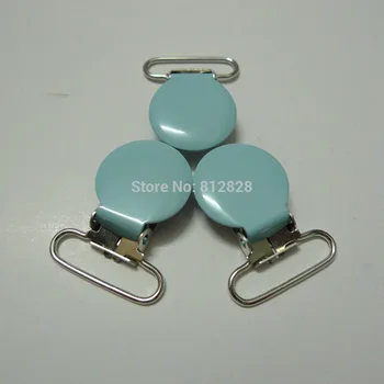 

25pcs 1'' 25mm #MD11 Light Baby Blue Color Enamel Suspender Clips