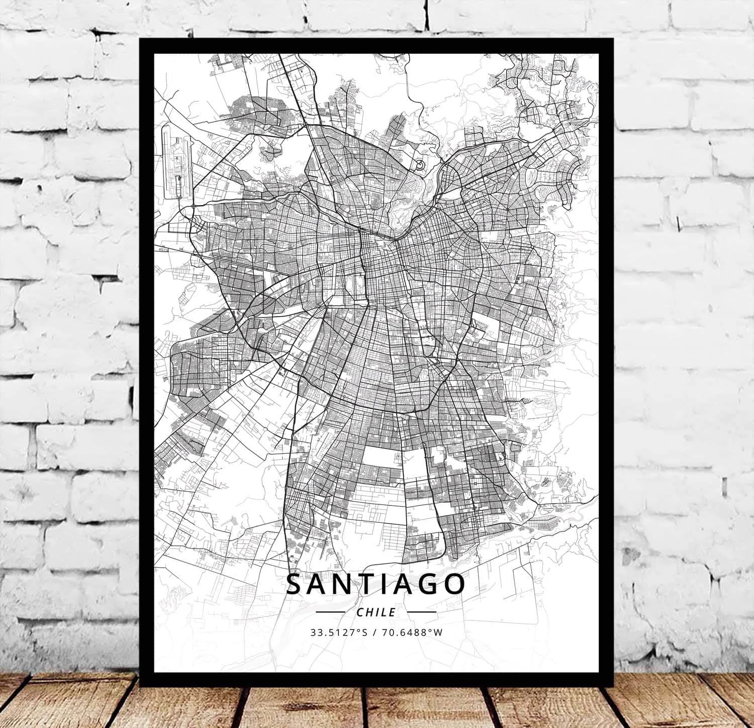 

Santiago Chile Map Poster