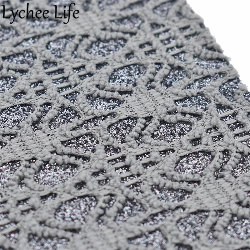 Lychee Life блестящая кружевная искусственная ткань A4 из искусственной кожи, ткань ручной работы, современная домашняя одежда, текстиль, швейная одежда, аксессуары