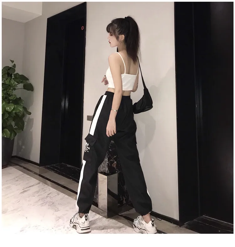de cintura alta para mulheres, streetwear, tática,