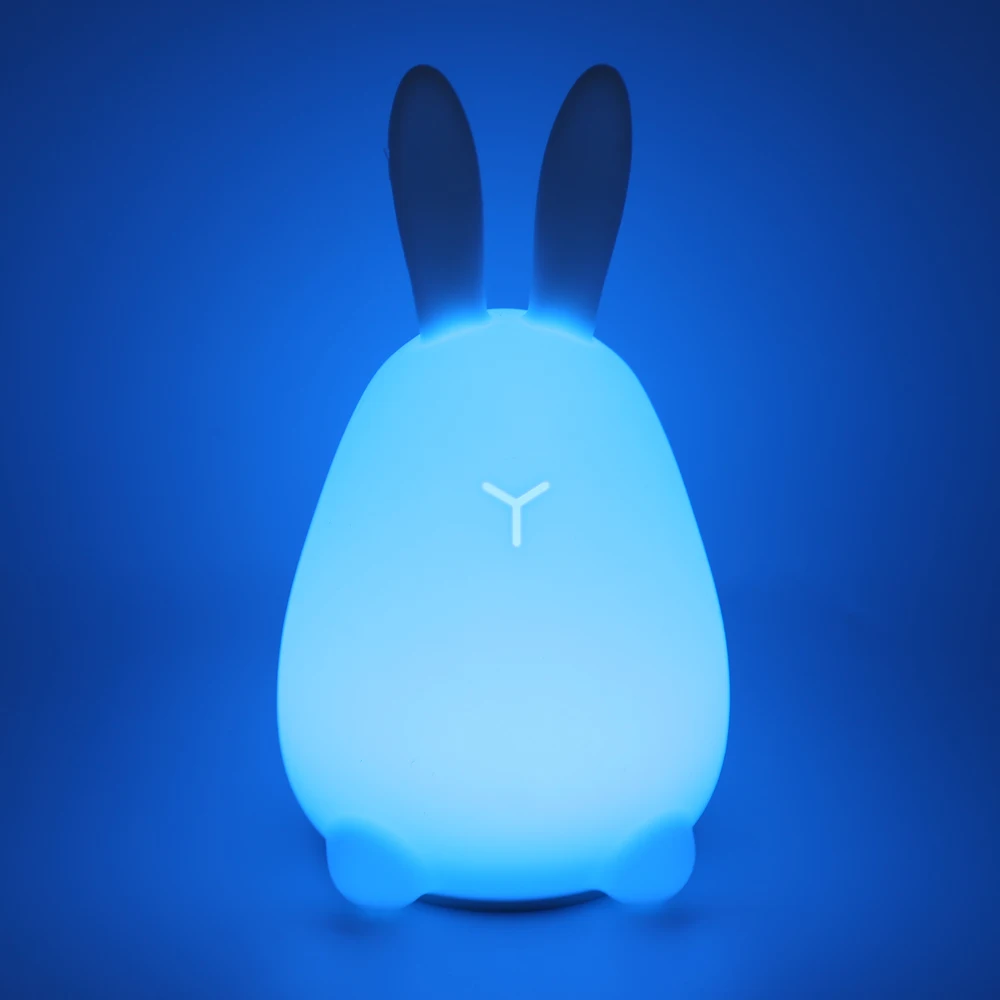 

Silicone 7 Colors Touch Sensor LED Light Rechargeable Rabbit Lamp Adjustable Brightness Cute Cartoon Night Lights For Kid'S Room