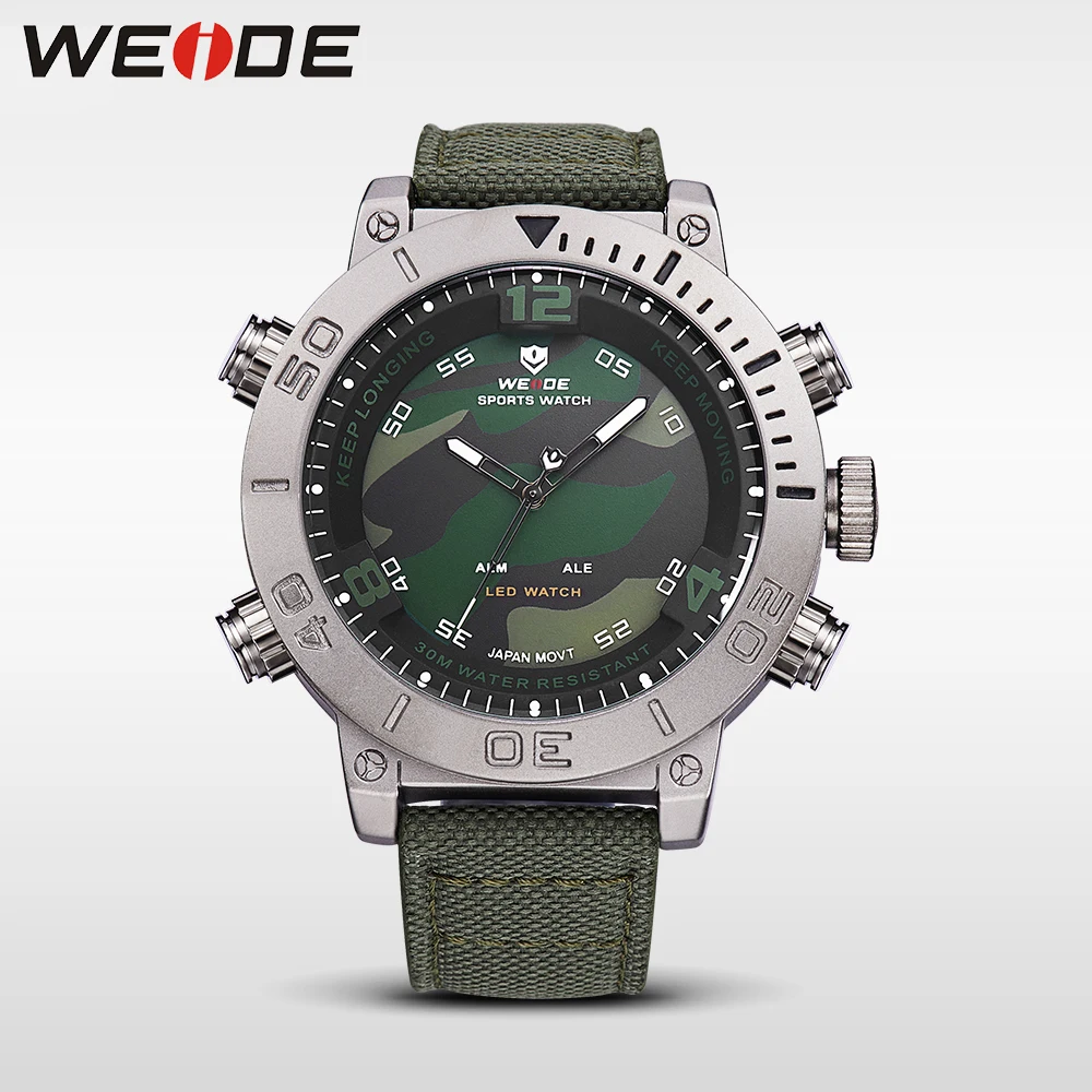 

Weide new canvas quartz sports wrist watch casual genuine LED electronic wrist watches shockproof watrproof camping army militar