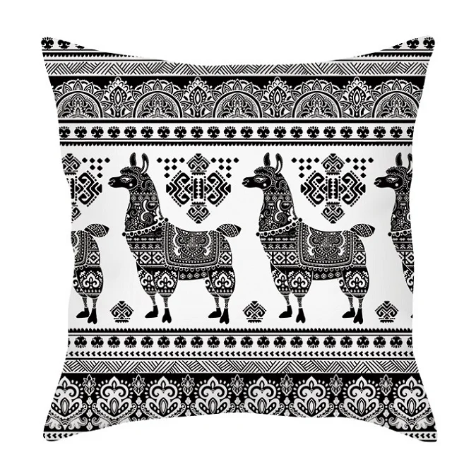 Наволочка для подушки с изображением животных альпаки и цветов, наволочки С КАКТУСОМ и ламой, тропический винтажный Чехол для Украшения Дивана - Цвет: 12