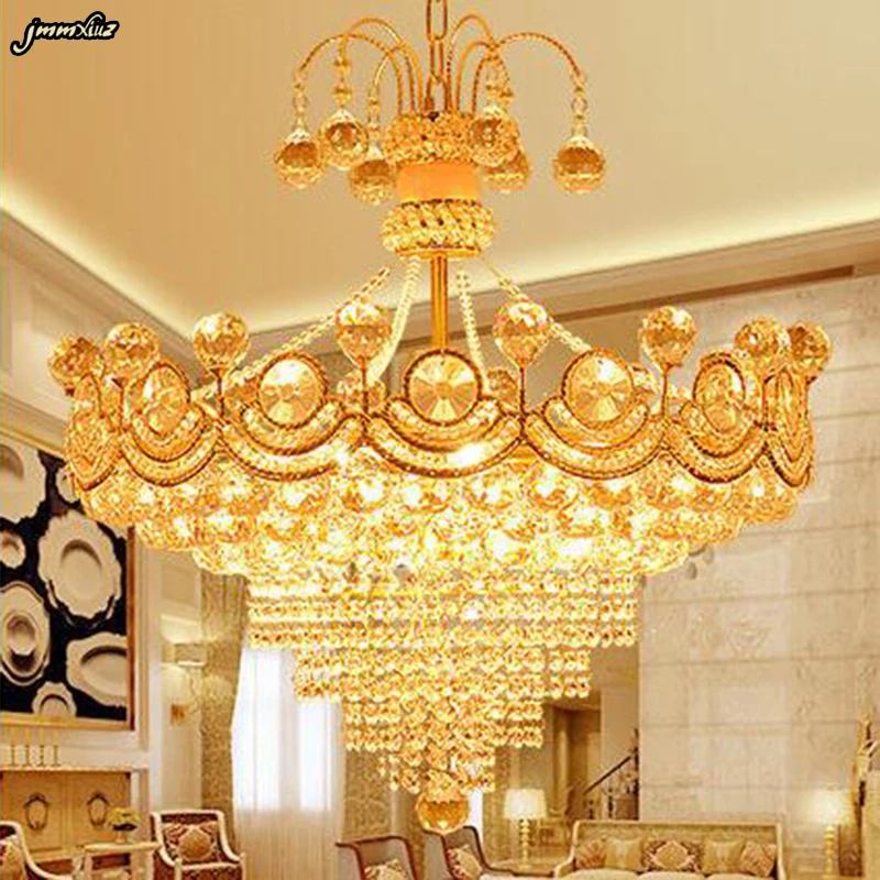 

Free shipping led lamp delivery crystal chandelier creative l bedroom dining room light gold color round indoor lighting E14