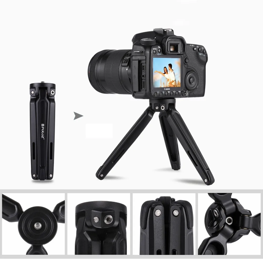 Алюминий сплав мини настольный штатив с 1/4 дюйма Винт для DSLR Gopro Hero SJCAM DV камер стоит кронштейн для мобильных телефонов
