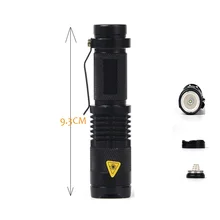 Top Adjustable Focus Zoom Waterproof Flashlight Cree Q5 1000 Lumens LED Flashlight 3 Mode LED Torch