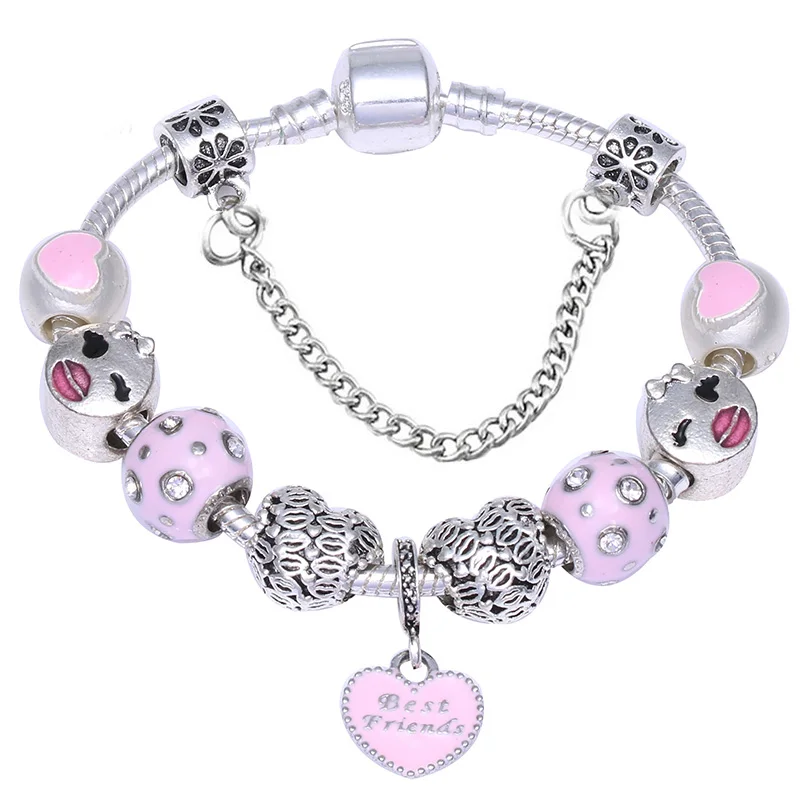 BAOPON دروبشيبينغ 19 أنماط مورانو الخرز سحر أساور مع سلسلة أمان باندورا سوار للنساء مجوهرات