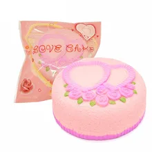 Areedy Love Cake Jumbo Rose Heart cake Squishies Gift Decor toy for Kids Slow Rising toy Wedding decoration Squeeze toy