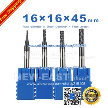 

Hot sale solid carbide 16*16*45*100mm 16mm diameter 4 flutes HRC 55 CB CARBIDE for Stainless steel AlTiN