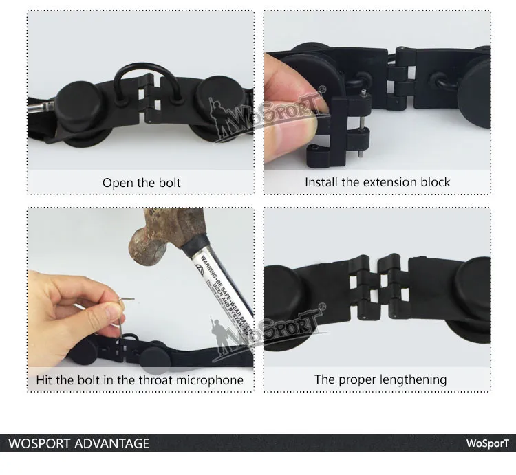 WoSporT тактическая гарнитура с микрофоном и креплением на горле PTT портативный радио микрофон шейный ремешок для охоты шлем связи