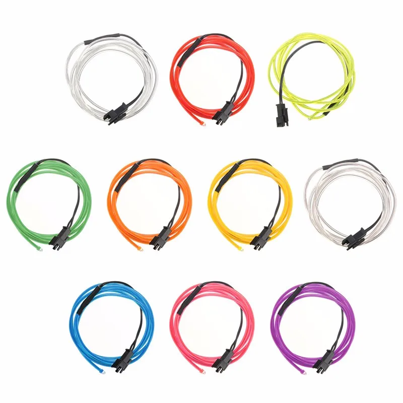 New 1M 10 Colors LED Strip Light Flexible Neon EL Wire Rope Tube Flash
