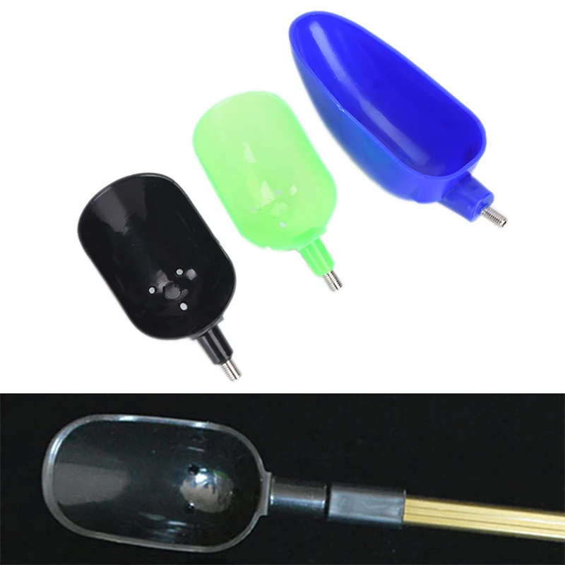 

1PCS Sturdy Plastic Bait Casting Scoop For Feeding Particles Boilies Carp Fishing Fish Bait Tool 33g/67g Thread Toss Throw Spoon