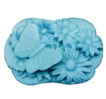 

ree shipping handmade soap silica gel mould candle soap mould silicone mold for DIY daisy and butterfly
