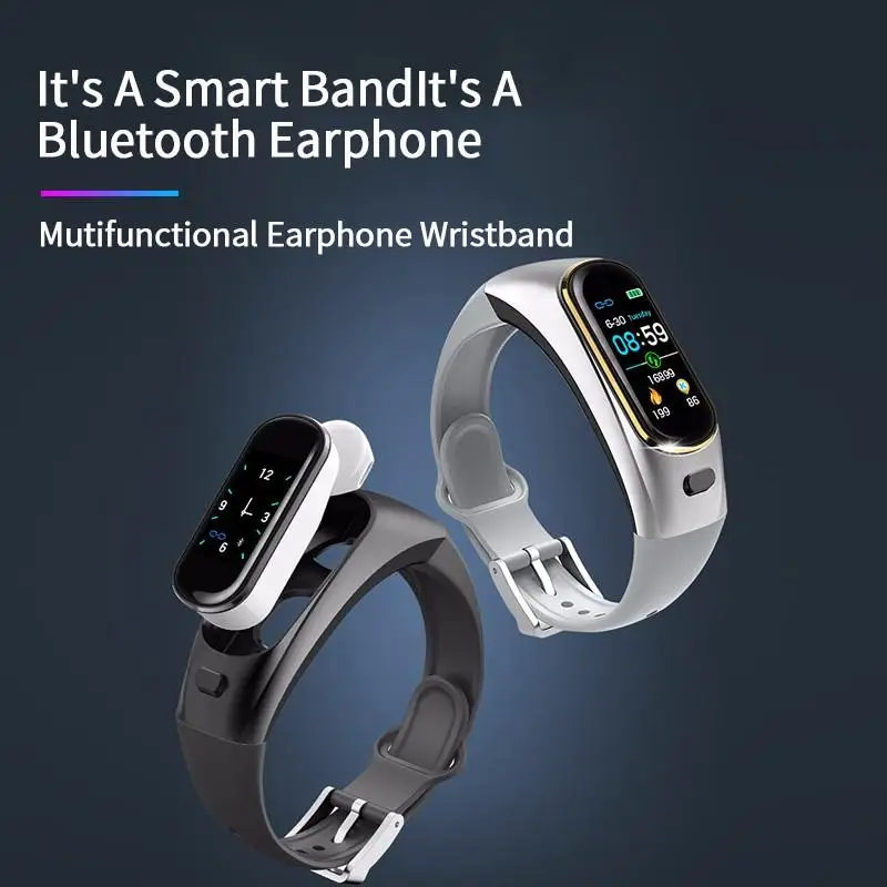 2в1 Smartwatch наушники для мужчин и женщин водонепроницаемый шнур для камеры счетчик калорий секундомер с наушниками для Android и iOS H109