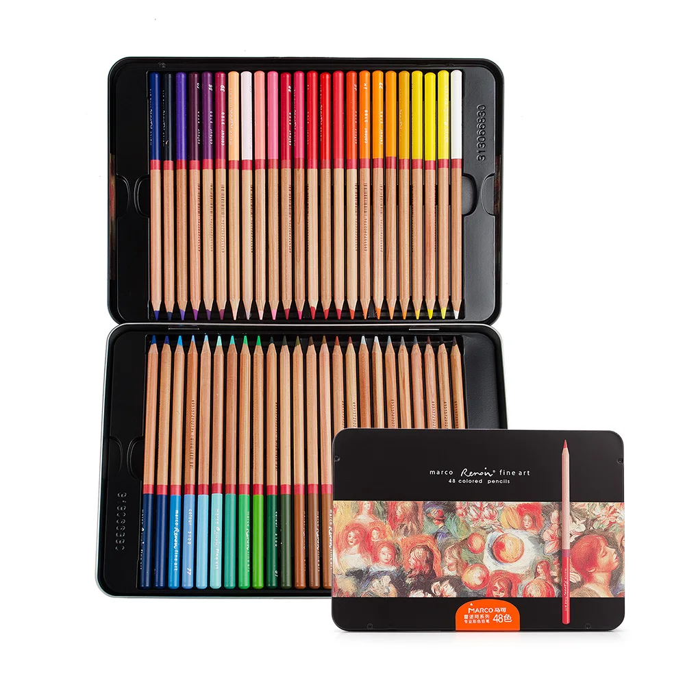 

Marco-3100 48/72/100 Colors Wood Set Lapiz De Color Artist Painting Oil Color Pencil For School Drawing Sketch Art Supplies