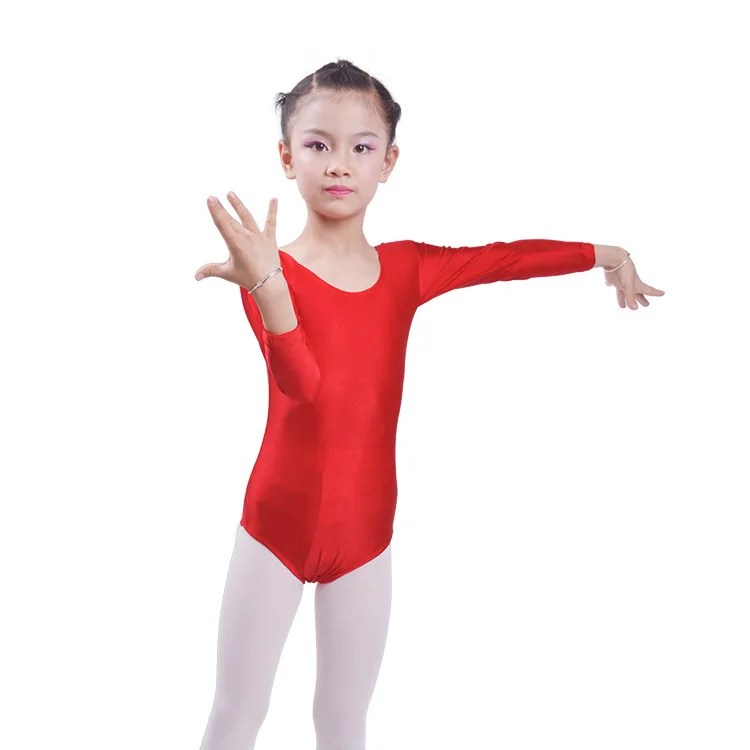 Детские танцевальные костюмы с длинными рукавами для гимнастики, юстаукорпов, трико для девочек, балетные костюмы