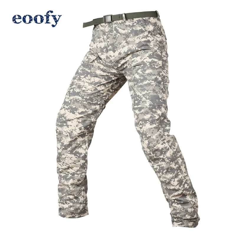 Мужские камуфляжные съемные армейские брюки, мужские съемные военные брюки до колена, дышащие эластичные камуфляжные армейские брюки