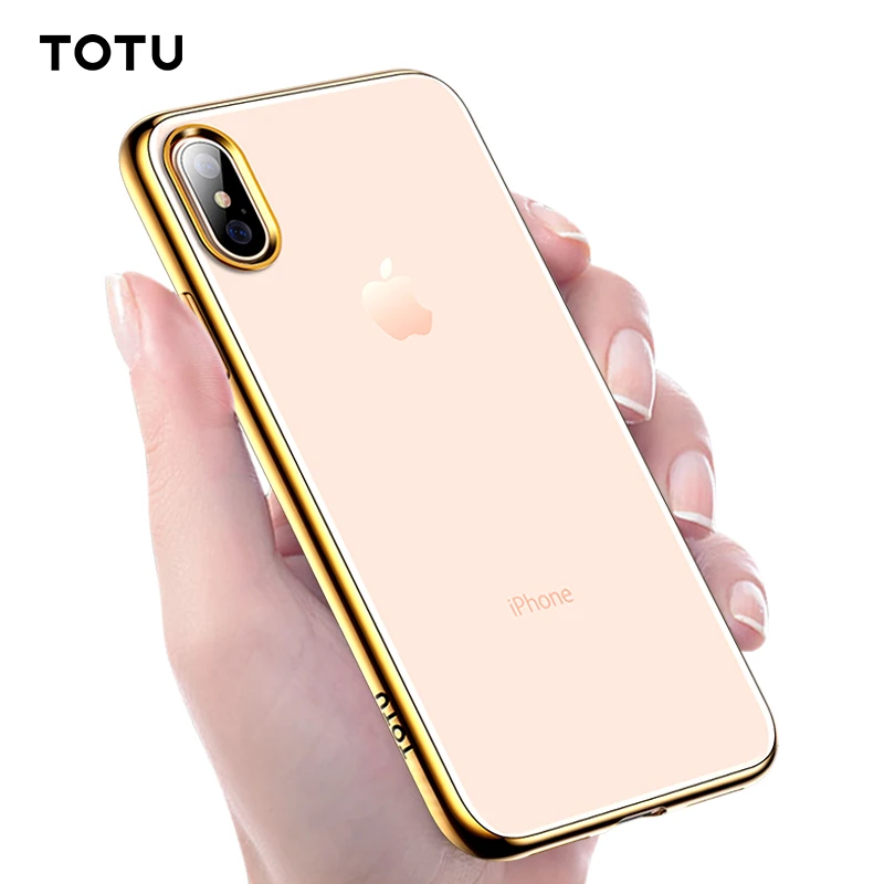 Прозрачный чехол TOTU для iPhone Xs Max Xr роскошный мягкий силиконовый защитный из ТПУ