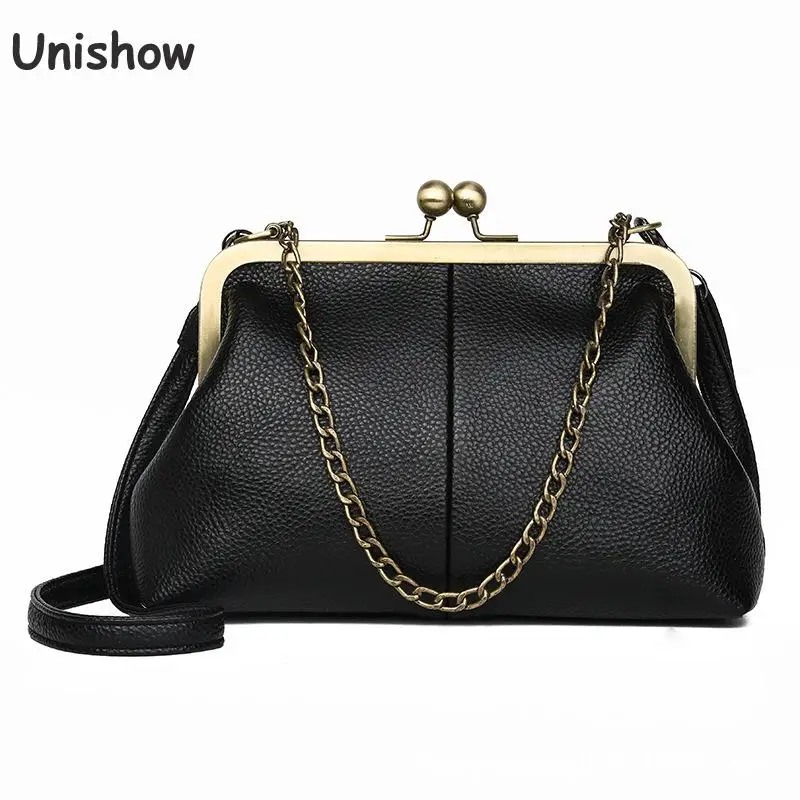 Unishow خمر حقائب كتف المرأة صغيرة سلسلة Crossbody أكياس قبلة قفل مصممة العلامة التجارية النساء حقيبة ساع كيس بولسا Unishow خمر حقائب كتف المرأة صغيرة سلسلة Crossbody أكياس قبلة قفل مصممة العلامة التجارية النساء حقيبة ساع كيس بولسا