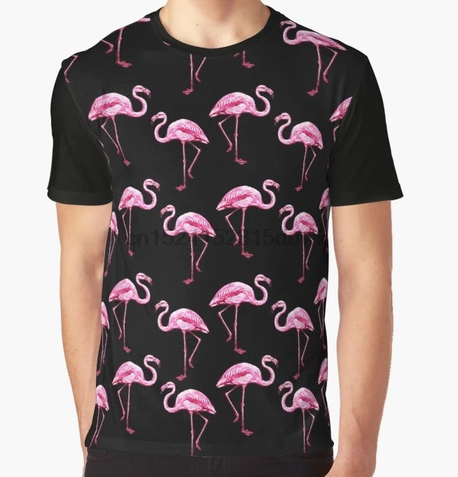 

All Over Print T-Shirt Men Funy tshirt Flamingo pattern Short Sleeve O-Neck Graphic Tops Tee women t shirt