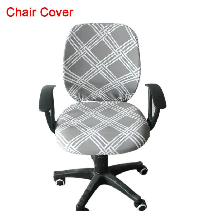 Отдельный стильный офисный чехол на компьютерное кресло с модным принтом, хлопок, стрейч, Раздельный чехол для стула, легко моющийся, съемный чехол для мебели - Цвет: A