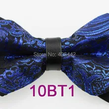 YIBEI Coachella Галстуки с черным низом Королевский синий галстук-бабочка Пейсли Блестящая бабочка бриллиант кожа Пикер Регулируемая Бабочка Предварительно завязывается