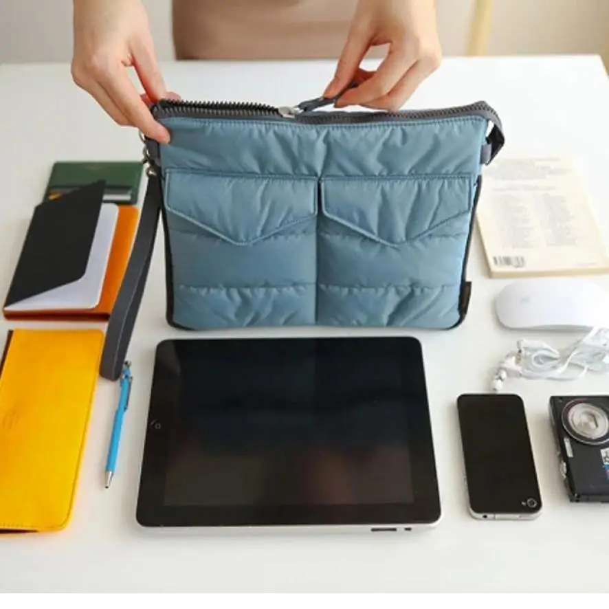 

Travel Lightweight Washable Tablet PC Padded Sleeve Storage organizador Bag Handle Organizer Pouch for ipad mini GPS PM3